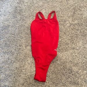 Red one piece swimsuit